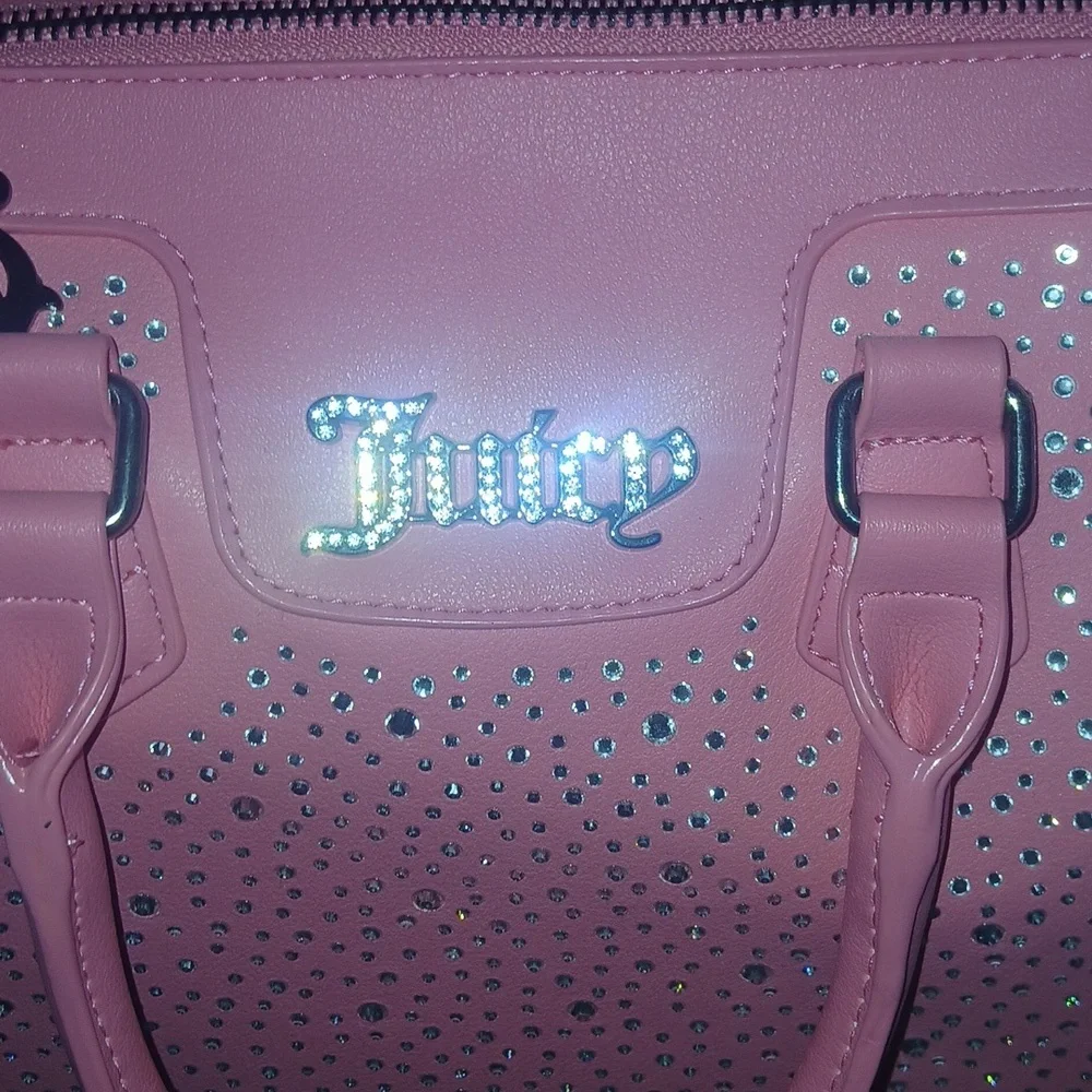 Juicy Couture Pink Rhinestone Satchel - Picture 2 of 3